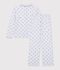 Women's buttoned stripe and heart print cotton pyjamas white/multicolor