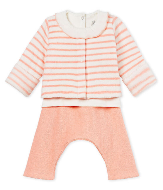 Baby girls' clothing - 3-piece set MARSHMALLOW white/ROSAKO CN pink