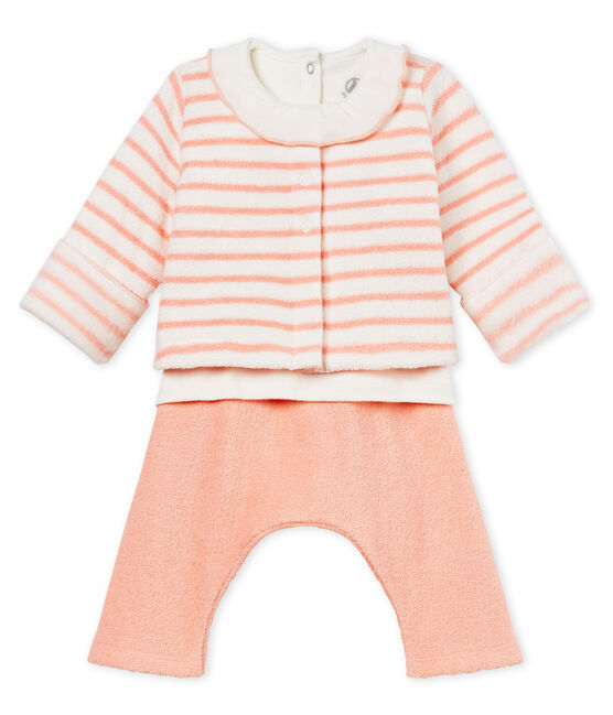 Baby girls' clothing - 3-piece set MARSHMALLOW white/ROSAKO CN pink