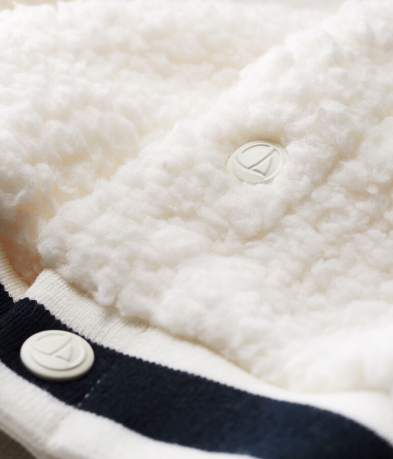 Unisex Babies' Cardigan in Sheepskin Sherpa white
