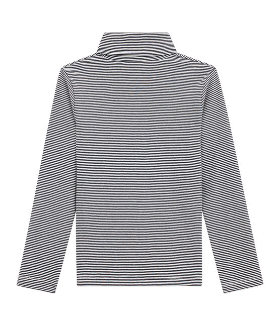 Child's polo neck T-shirt SMOKING blue/MARSHMALLOW white