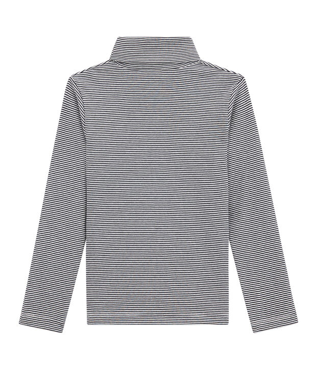 Child's polo neck T-shirt blue/white