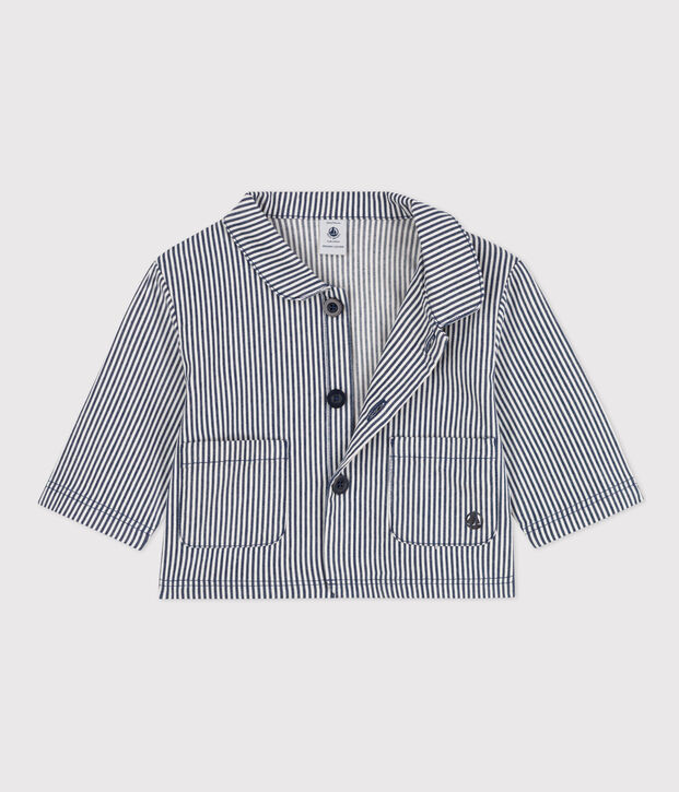 Babies' Stripy Cropped Jacket blue/white