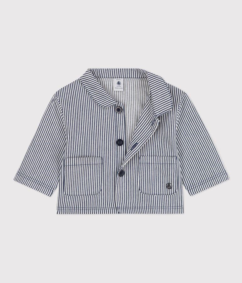 Babies' Stripy Cropped Jacket blue/white