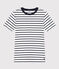 Women's Iconic Cotton Round Neck T-Shirt MARSHMALLOW white/SMOKING blue