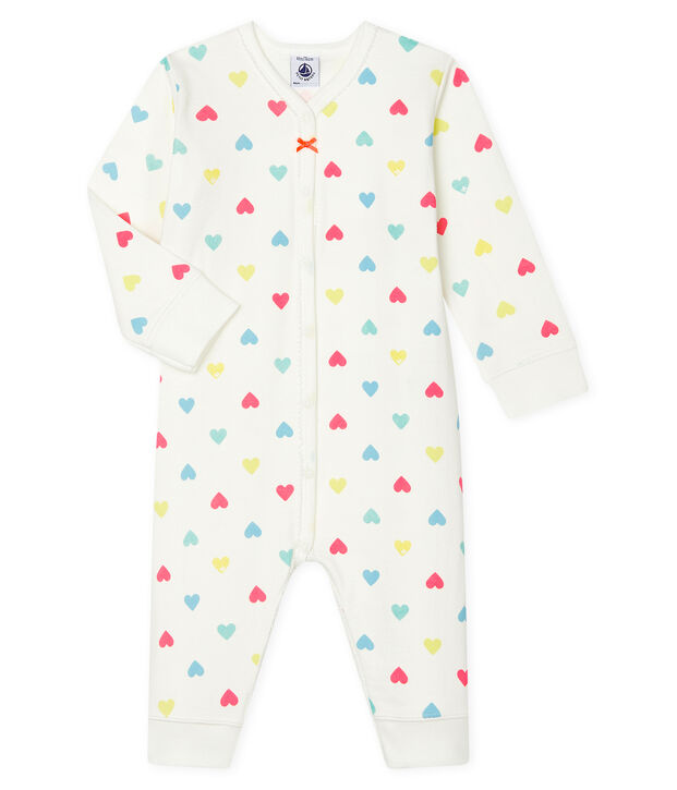 Baby Girls' Tube-Knit Footless Sleepsuit white/multicolor
