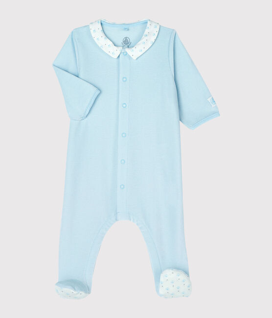 Babies' Velour Sleepsuit FRAICHEUR blue