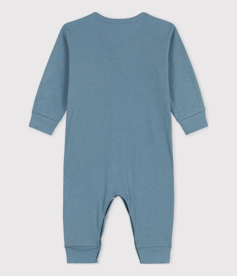 Babies' Footless Cotton and Lyocell Sleepsuit blue