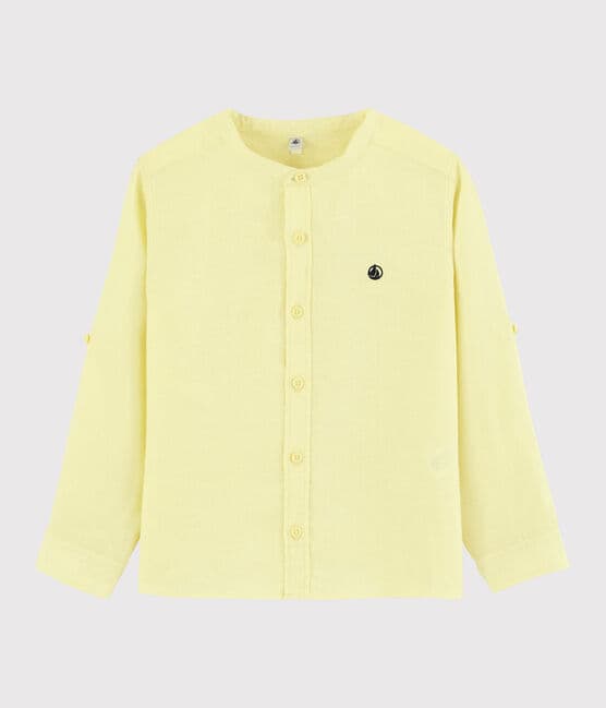 Boys' Linen Turn-Up Shirt CITRONEL yellow