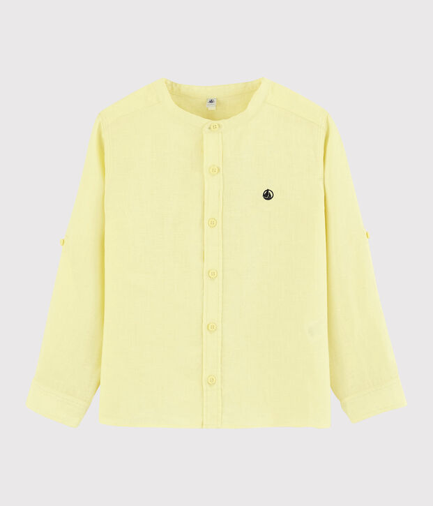 Boys' Linen Turn-Up Shirt yellow