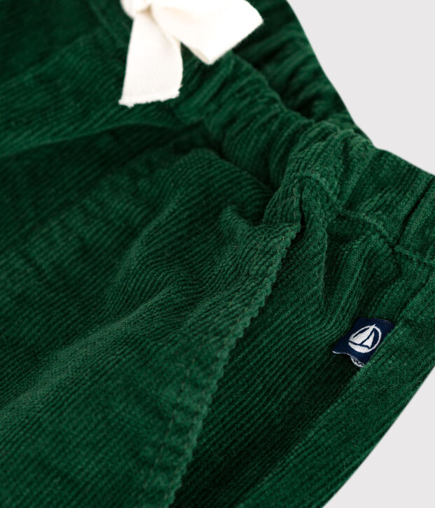 Babies' plain corduroy trousers green