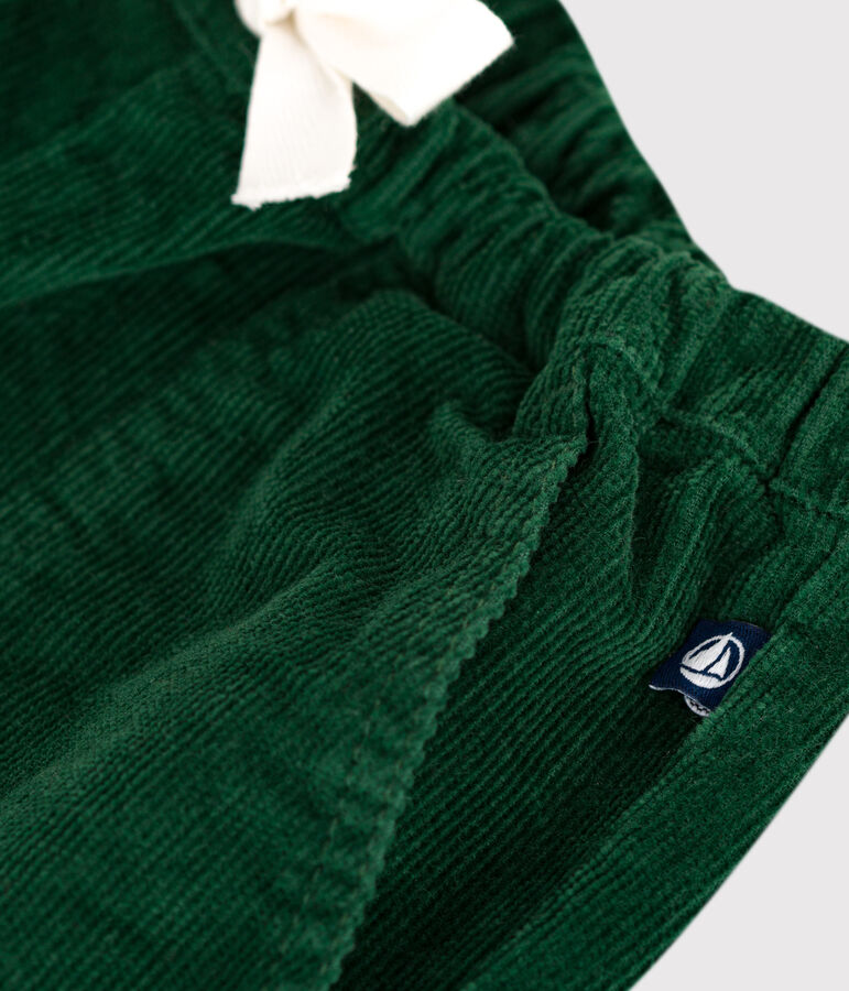 Babies' plain corduroy trousers green
