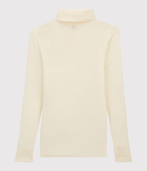 Women's Wool/Cotton Blend Polo Neck MARSHMALLOW white