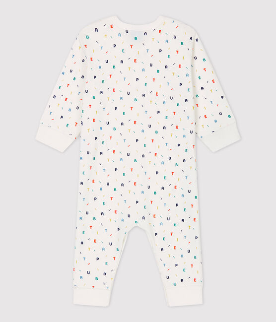 Babies' Multicoloured Letter Patterned Organic Cotton Sleepsuit MARSHMALLOW white/MULTICO white
