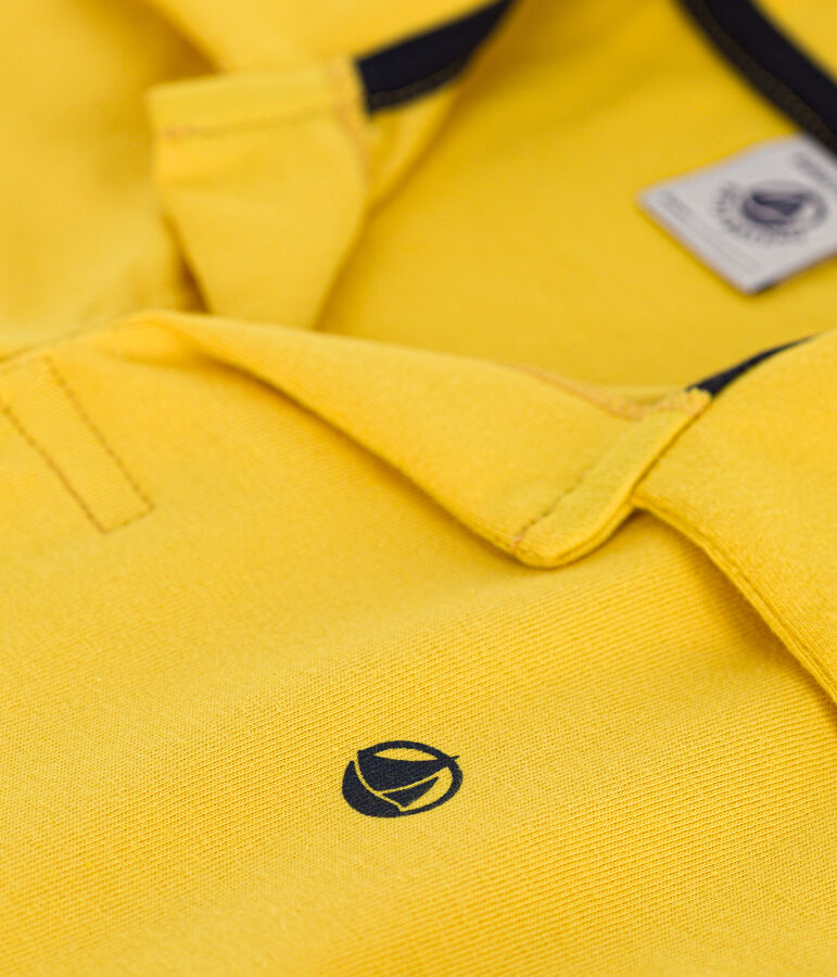 Boys' Short-Sleeved Cotton Polo Shirt yellow