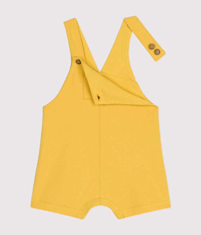 Babies' Short Lightweight Fleece Dungarees yellow