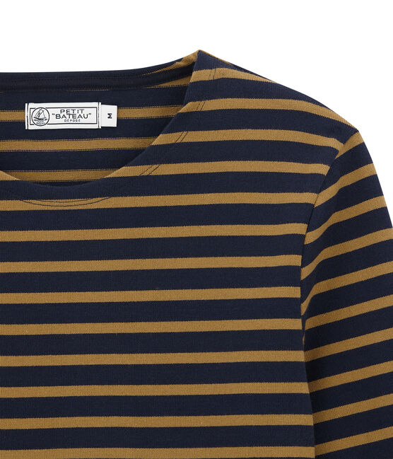 iconic men's breton top SMOKING blue/BRINDILLE brown