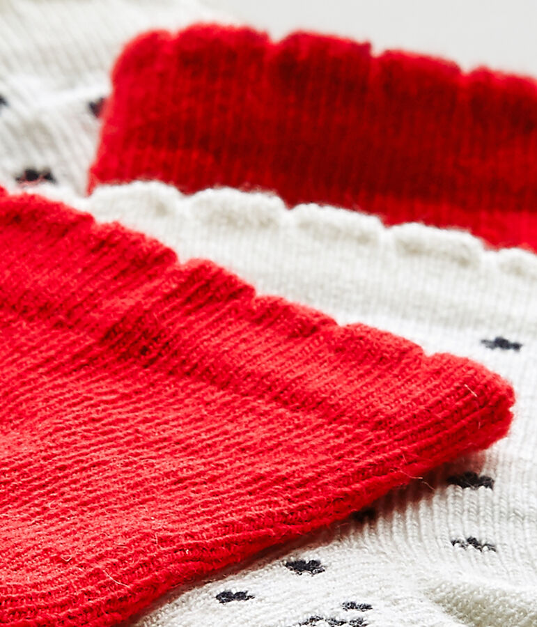 Set of 2 pairs of baby girl's socks white