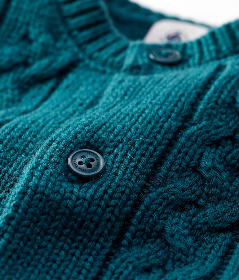 Babies' Wool/Cotton Cardigan green