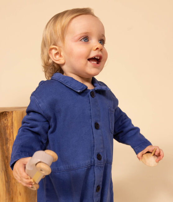 Babies' Cotton/Lyocell Jumpsuit. INCOGNITO blue