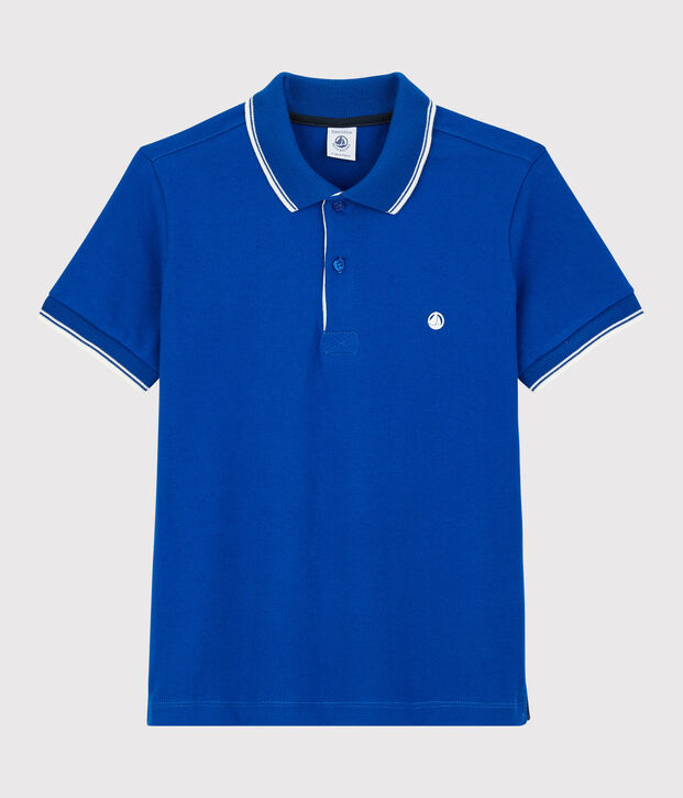 Boys' Short-Sleeved Jersey Polo Shirt blue