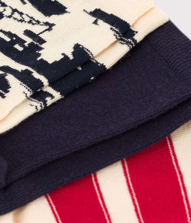 Children's Cotton Jersey Port Socks - 3-Pack multicolor