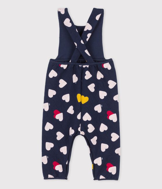 Babies' Tube Knit Dungarees SMOKING blue/MULTICO white