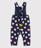 Babies' Tube Knit Dungarees SMOKING blue/MULTICO white
