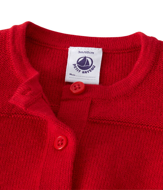 Baby girl's wool and cotton cardigan FROUFROU red