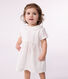 Babies' white cotton dress and bloomers with pretty openwork details