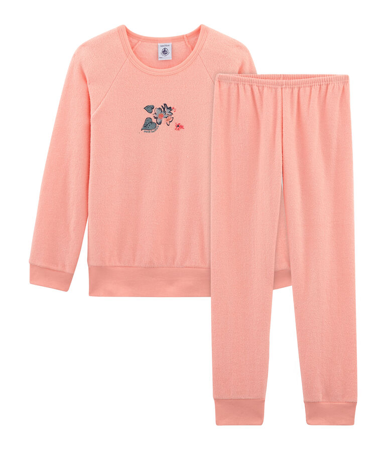 Girls' Pyjamas in Brushed towelling pink