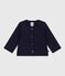 Babies' cardigan in thick cotton with a heart pattern SOIR