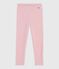 Children's plain wool and cotton leggings JOLI pink