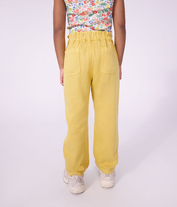 Children's cotton trousers yellow