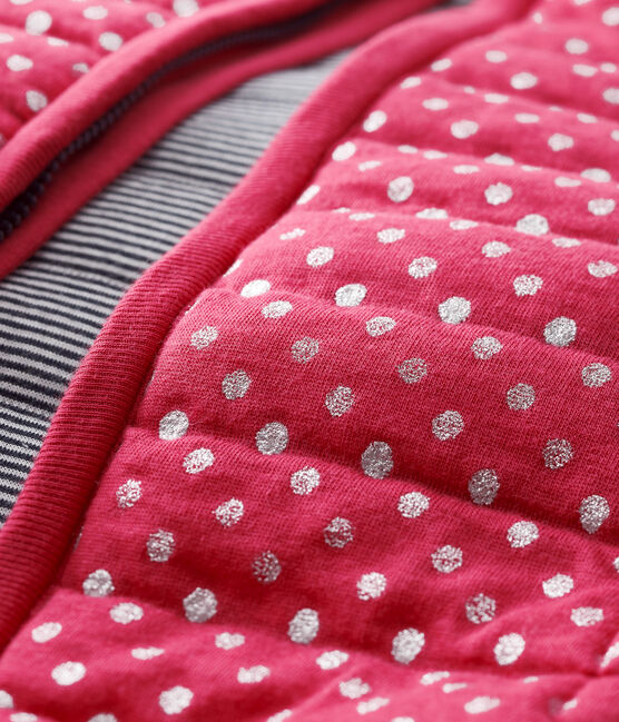 Girls' Sleeveless Jacket POPPY pink/ARGENT grey