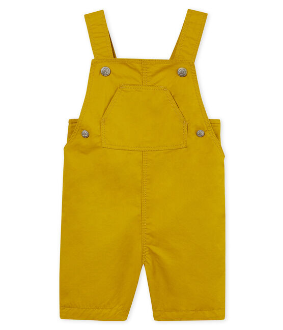 Baby boys' short twill dungarees BAMBOO green