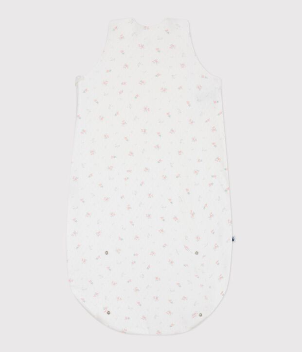 Babies' 0.5 TOG floral cotton sleeping bag white/multicolor