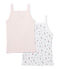 Pack of 2 girl's strap vests . white