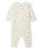 Baby Girls' Footless Ribbed Sleepsuit MARSHMALLOW white/MULTICO white