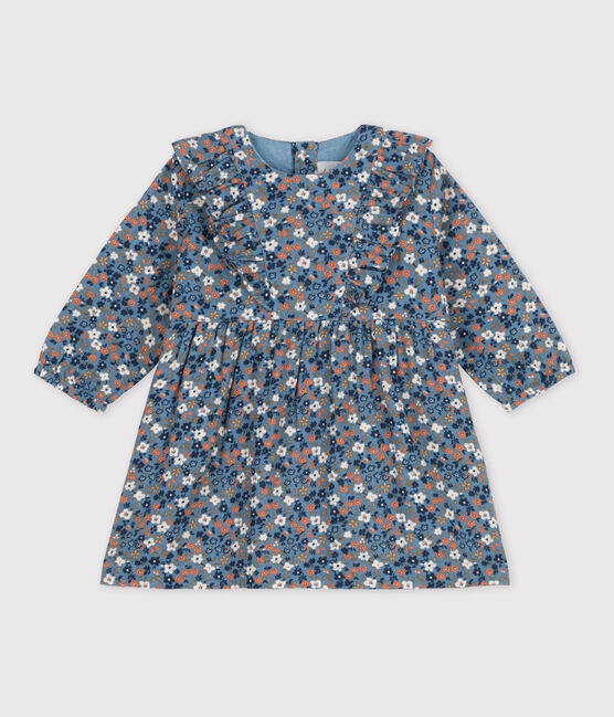 Babies' Long-Sleeved Patterned Cotton Gauze Dress ROVER /MULTICO