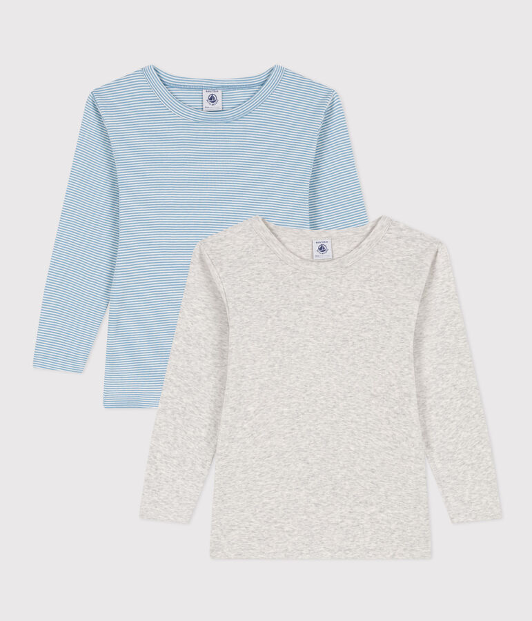 Boys' Long-Sleeved Cotton T-Shirts - 2-Pack multicolor