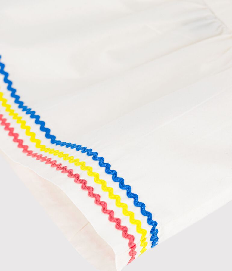 Babies' plain cotton dungarees white