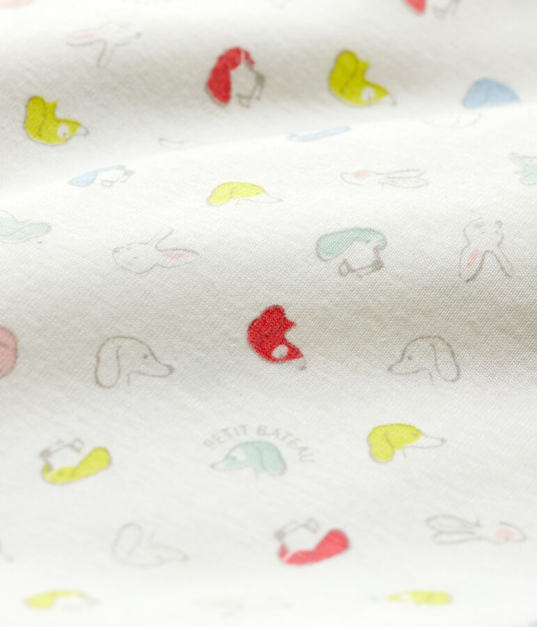 Babies' Colourful Puppies Organic Cotton Sleepsuit white/multicolor