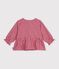 Babies' long-sleeved stripy cotton blouse pink/pink