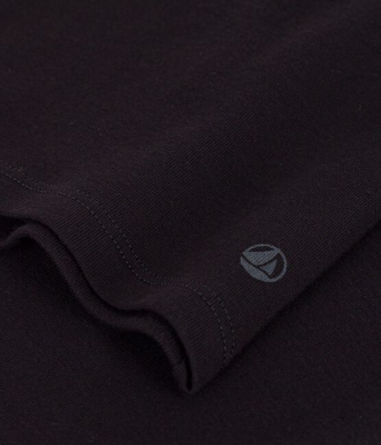 Women's Iconic plain short-sleeved rib knit T-shirt BLACK black