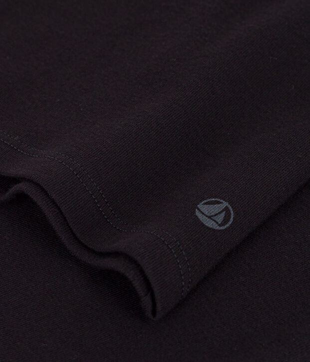 Women's Iconic plain short-sleeved rib knit T-shirt black