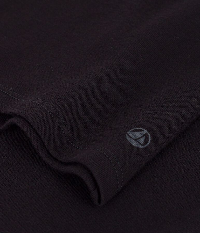 Women's Iconic plain short-sleeved rib knit T-shirt black