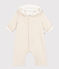 Babies' Quilted Cotton Hooded Jumpsuit MONTELIMAR CHINE beige