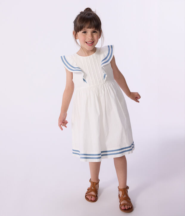 Children's sleeveless cotton dress white