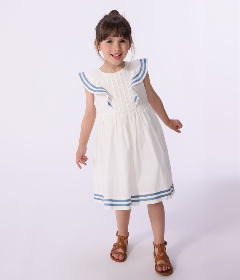 Children's sleeveless cotton dress white
